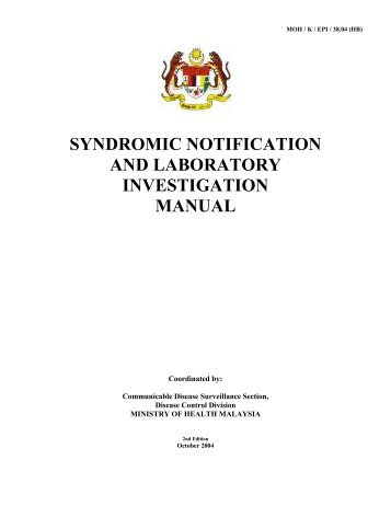syndromic notification and laboratory investigation manual - Jabatan ...