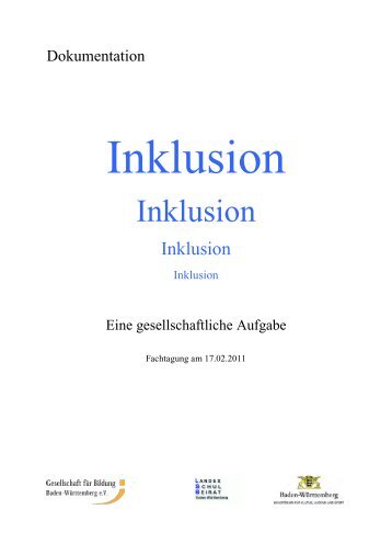 Inklusion - Landesschulbeirat Baden Württemberg