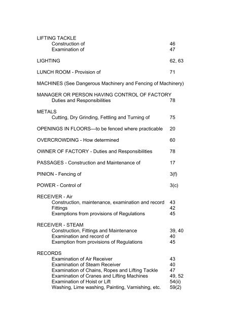 JAMAICA THE FACTORIES ACT REGULATIONS (under ... - ILO