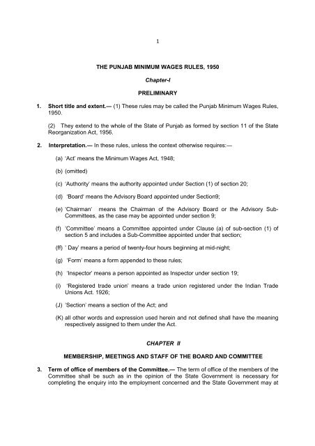 Minimum Wages Punjab Rules 1950 Department Of Labour minimum-wages-punjab-rules-1950-department-of-labour
