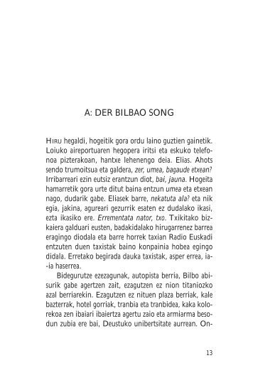 A: DER BILBAO SONG - Elkar