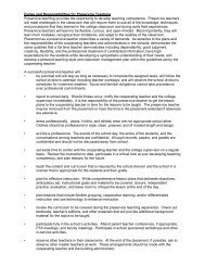 Duties and Responsibilities for Preservice Teachers Preservice ...