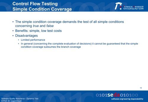 Control Flow Testing - Software Engineering: Dependability