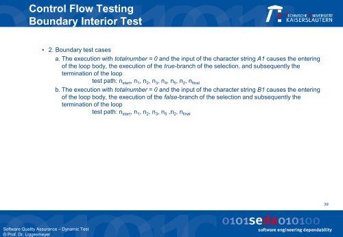 Control Flow Testing - Software Engineering: Dependability