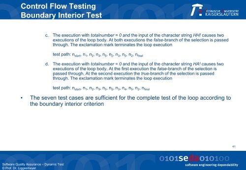 Control Flow Testing - Software Engineering: Dependability