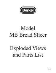 Model MB Bread Slicer Exploded Views and Parts List