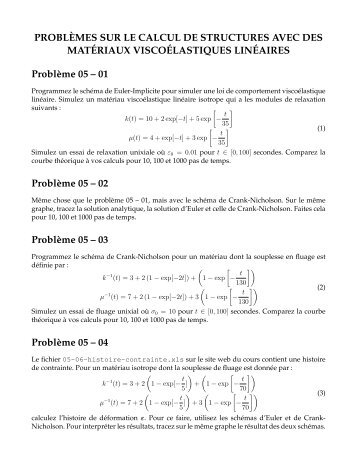 Calcul de structure avec des matÃ©riaux viscoÃ©lastiques ... - Moodle