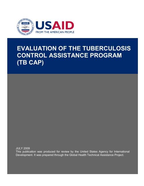 Evaluation of the Tuberculosis Control Assistance Program (TB CAP)