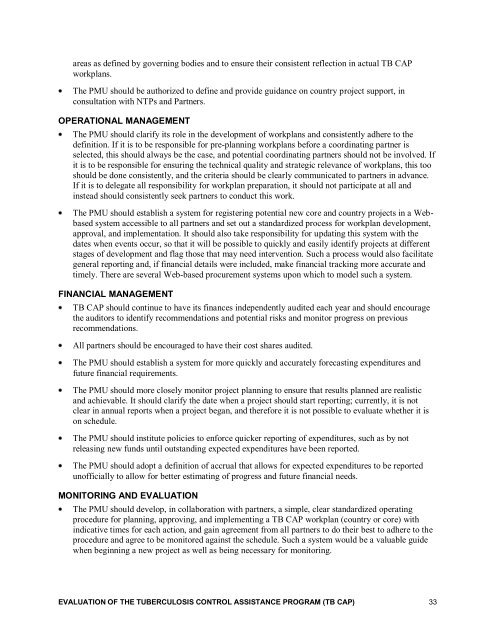 Evaluation of the Tuberculosis Control Assistance Program (TB CAP)