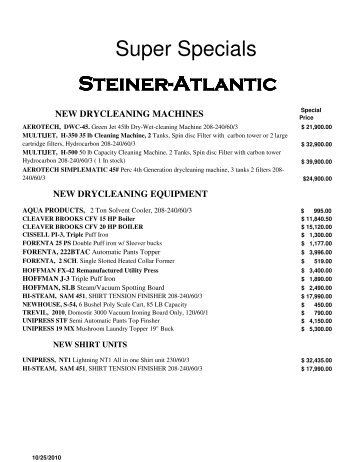 september super specials - Steiner-Atlantic