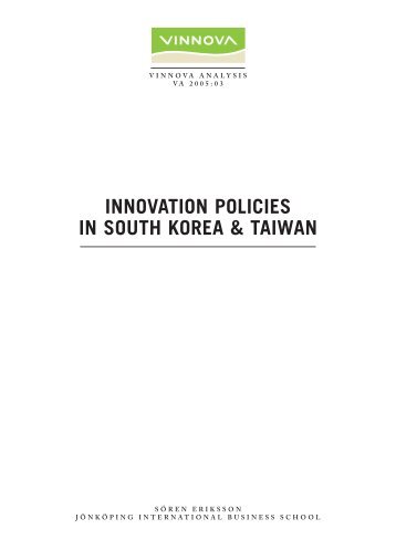 Innovation Policies in South Korea & Taiwan - Vinnova