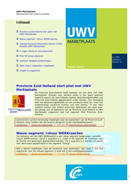 Nieuwsbrief juli 2009 (PDF, 145 Kb) - Uwv