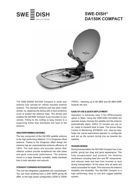 SWE-DISH DA150K COMPACT - Bizsat.jp