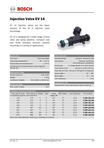 Injection Valve EV 14 - RB Racing