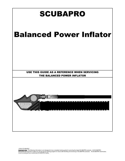SCUBAPRO Balanced Power Inflator - Pmp6.fr