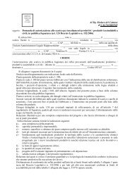 MODELLO Domanda di autorizzazione allo scarico per insediamenti