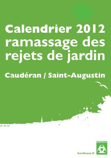 Calendrier 2012 ramassage des rejets de jardin - Bordeaux