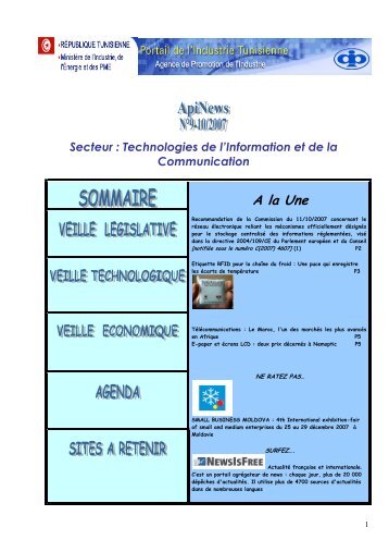 Secteur : Technologies de l'Information et de la ... - Tunisie industrie