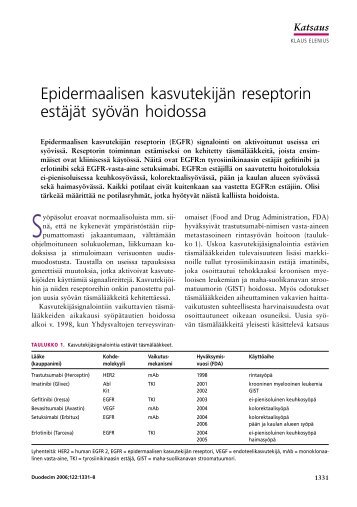 Epidermaalisen kasvutekijÃ¤n reseptorin estÃ¤jÃ¤t ... - Terveyskirjasto