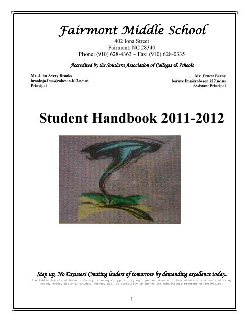 Student Handbook 2011-2012 - Public Schools of Robeson County
