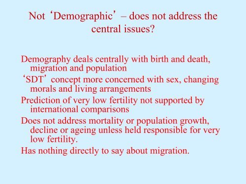 The 'Second Demographic Transition' â new forms of family