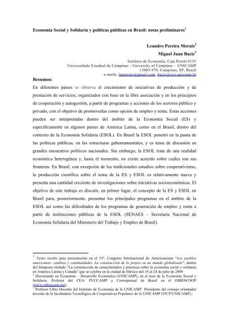 Economia social y solidaria y politicas publicas en Brasil.pdf