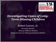 Missing Children in America's Schools - Projects at NFSTC.org