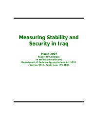 Measuring Stability and Security in Iraq - United States Department ...