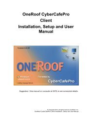 OneRoof - CyperCafePro – Client User Manual - CyberCafePro