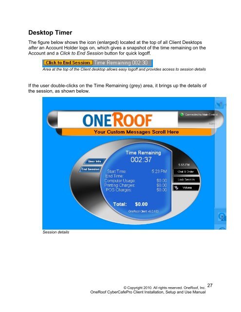 OneRoof - CyperCafePro – Client User Manual - CyberCafePro