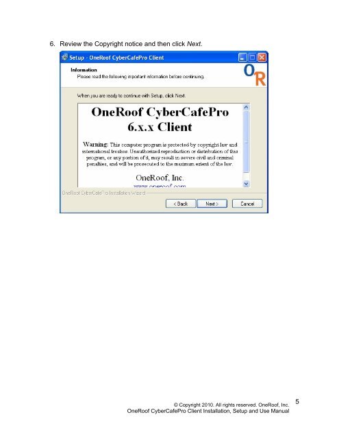 OneRoof - CyperCafePro – Client User Manual - CyberCafePro