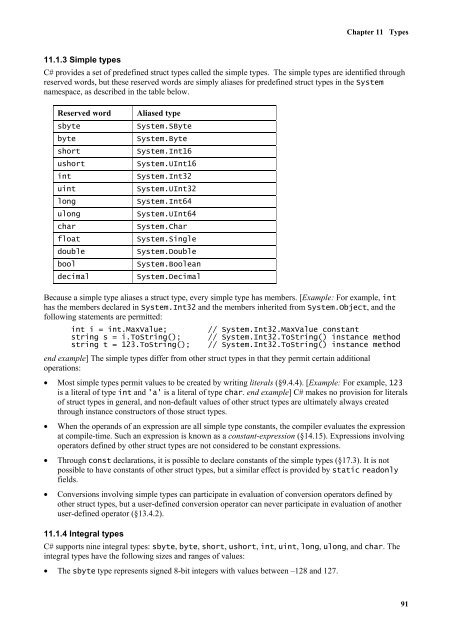 C# Language Specification - Willy .Net