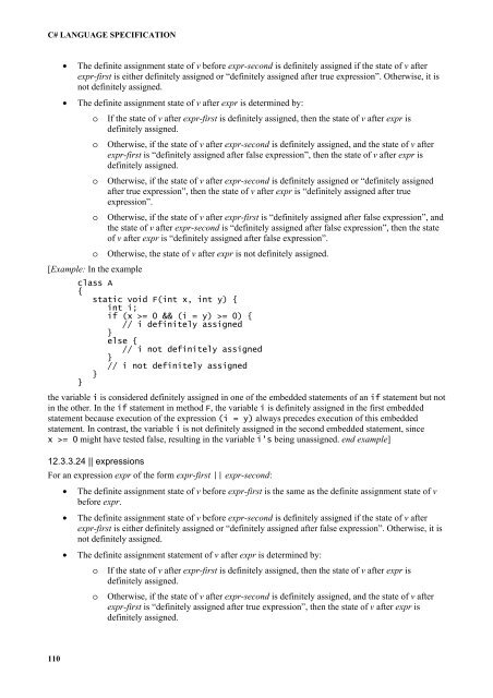 C# Language Specification - Willy .Net