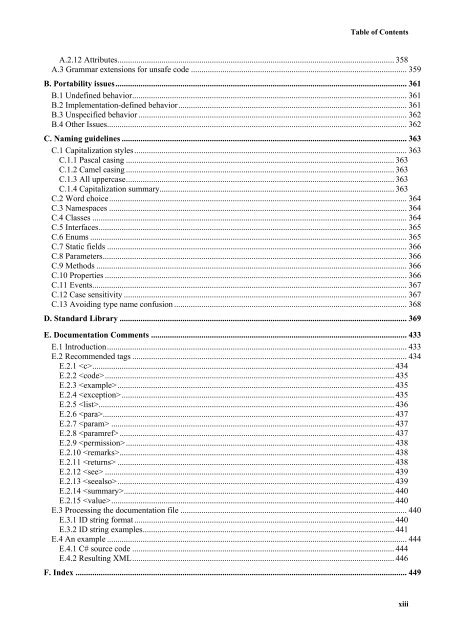 C# Language Specification - Willy .Net