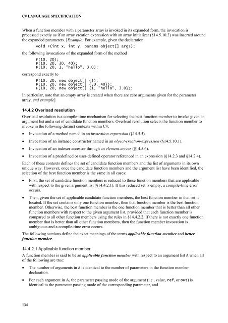 C# Language Specification - Willy .Net