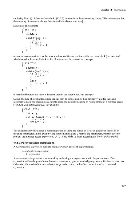 C# Language Specification - Willy .Net