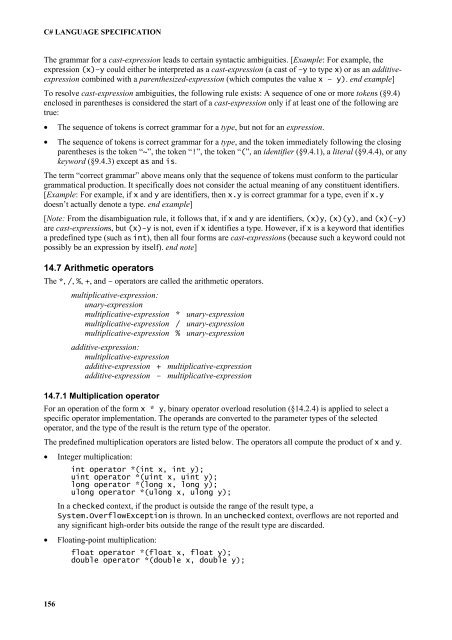 C# Language Specification - Willy .Net