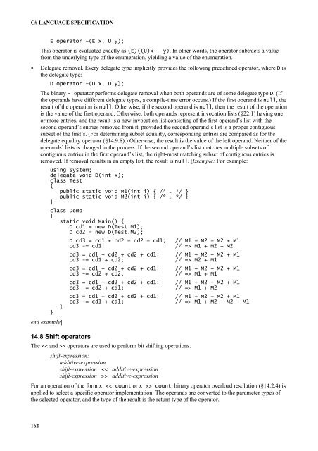 C# Language Specification - Willy .Net