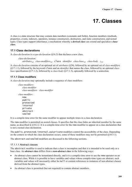 C# Language Specification - Willy .Net