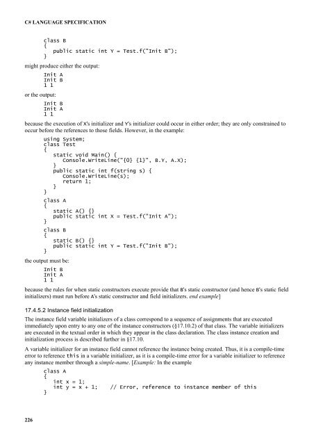 C# Language Specification - Willy .Net