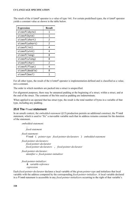 C# Language Specification - Willy .Net