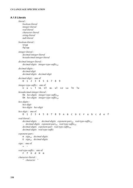 C# Language Specification - Willy .Net