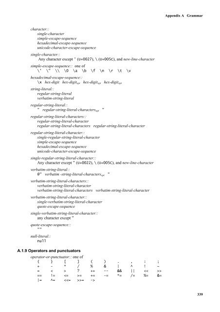 C# Language Specification - Willy .Net