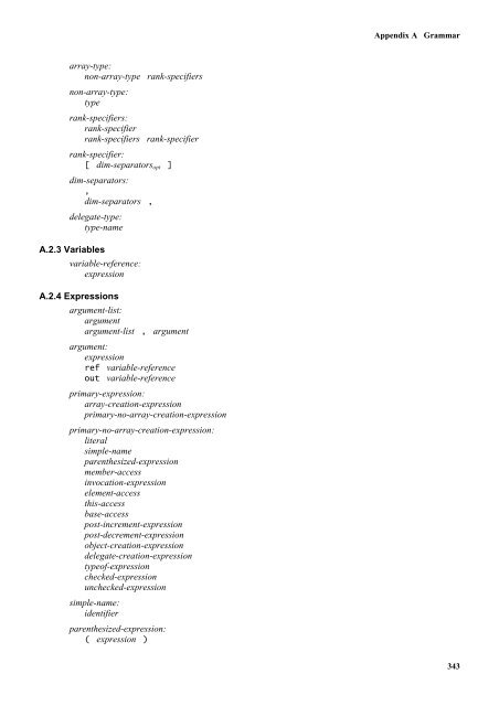 C# Language Specification - Willy .Net