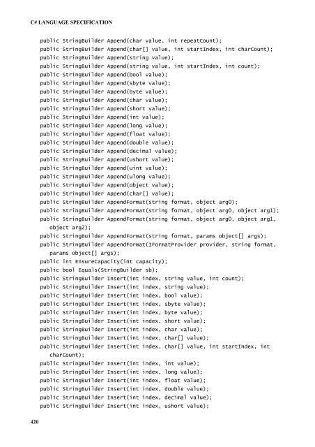 C# Language Specification - Willy .Net