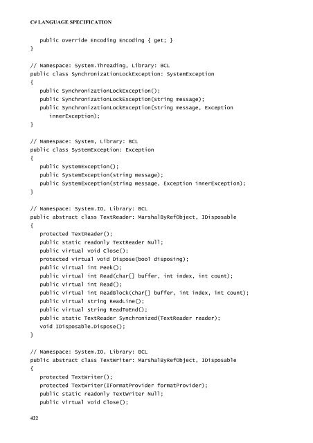 C# Language Specification - Willy .Net
