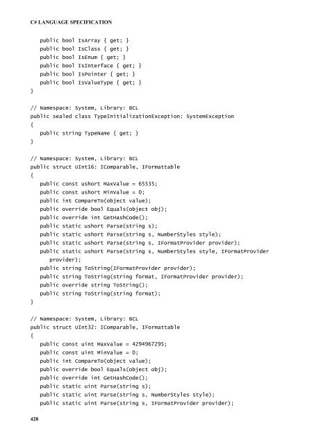C# Language Specification - Willy .Net