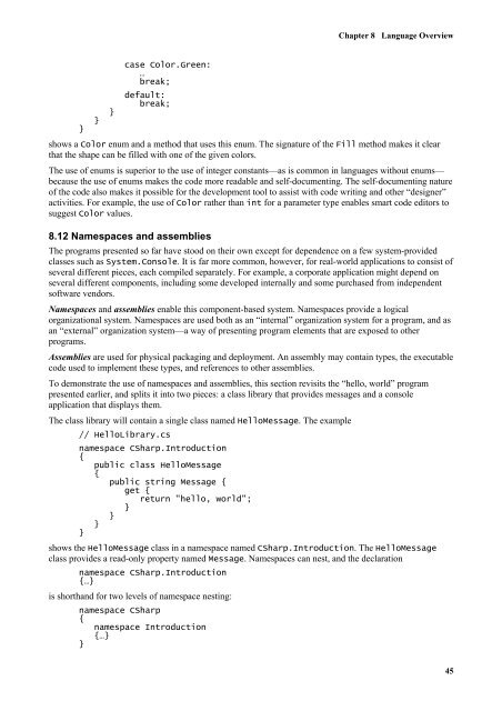 C# Language Specification - Willy .Net