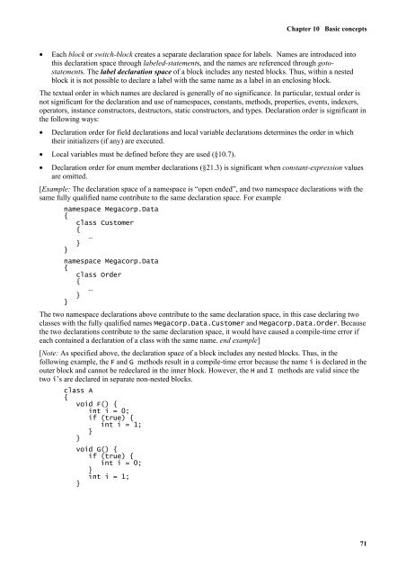 C# Language Specification - Willy .Net