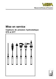 Capteurs de pression hydrostatique D76 et D77 - VEGA Grieshaber ...